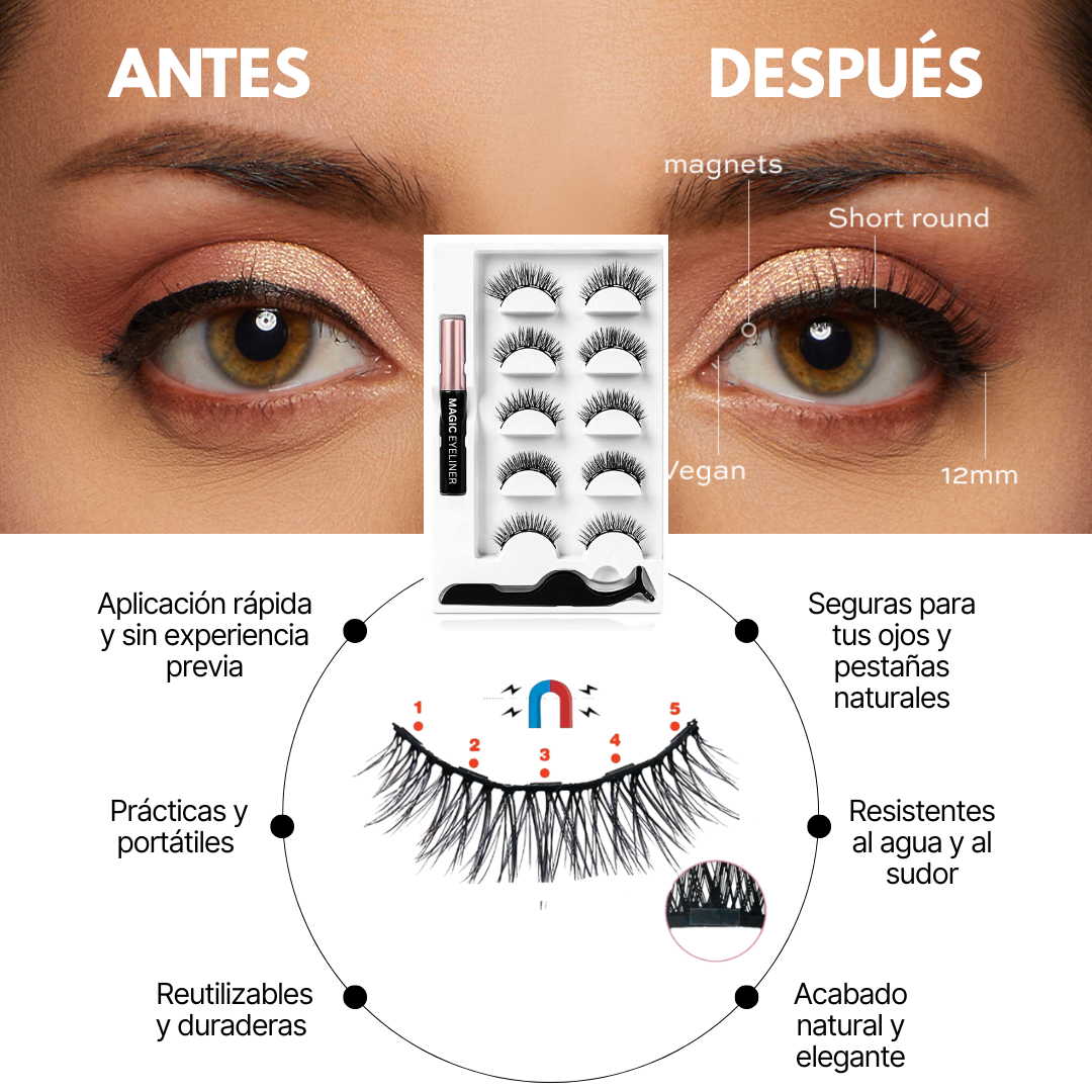 Pestañas Magnéticas Reutilizables de Alta Fijación