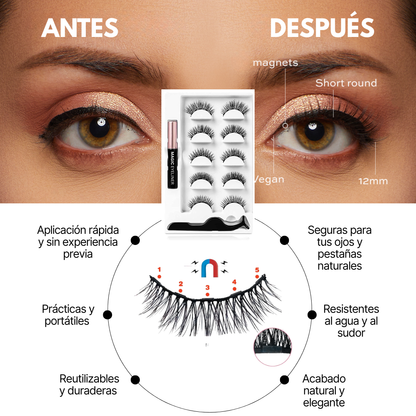 Pestañas Magnéticas Reutilizables de Alta Fijación